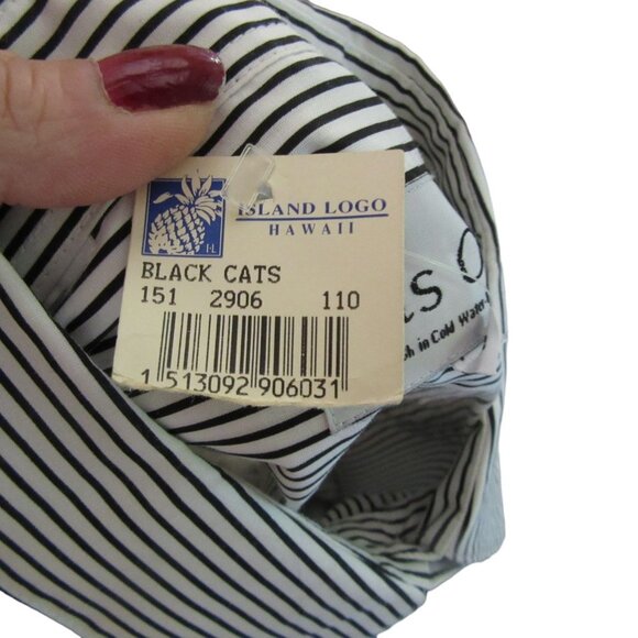 Vintage Las Olas Button Down Shirt w Christmas Theme in Pink & White, SZ Large - Picture 8 of 8